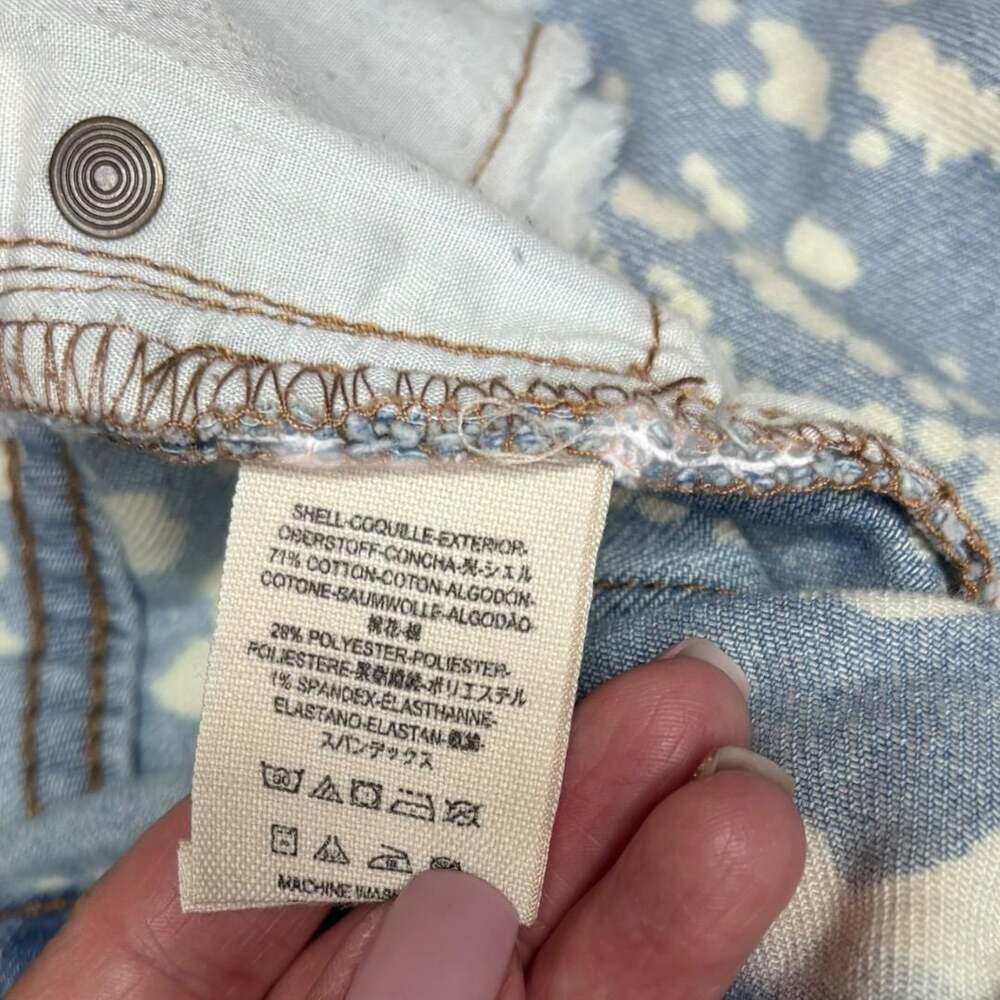 Free People Bali Discharge Pattern Flare Jeans Size 30 - Picture 6 of 7